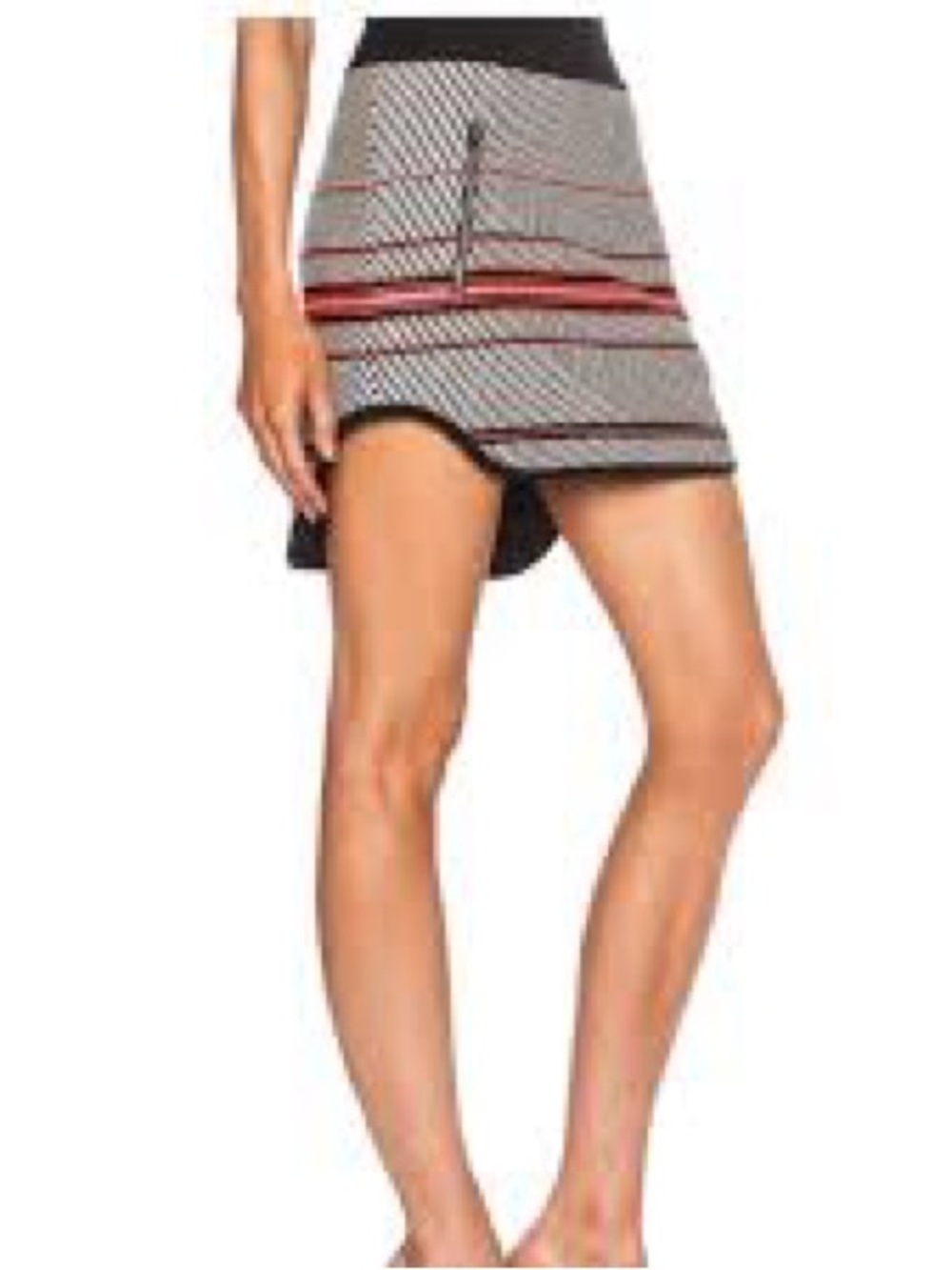 rag & bone Black, White and pink Striped High-Low Mini Skirt size 0 like new